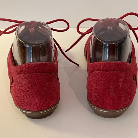 EARTH "Plover" Raspberry Pink Lace Up Suede Leather Sandals Women's Size 7 ~ EUC - Picture 3 of 8